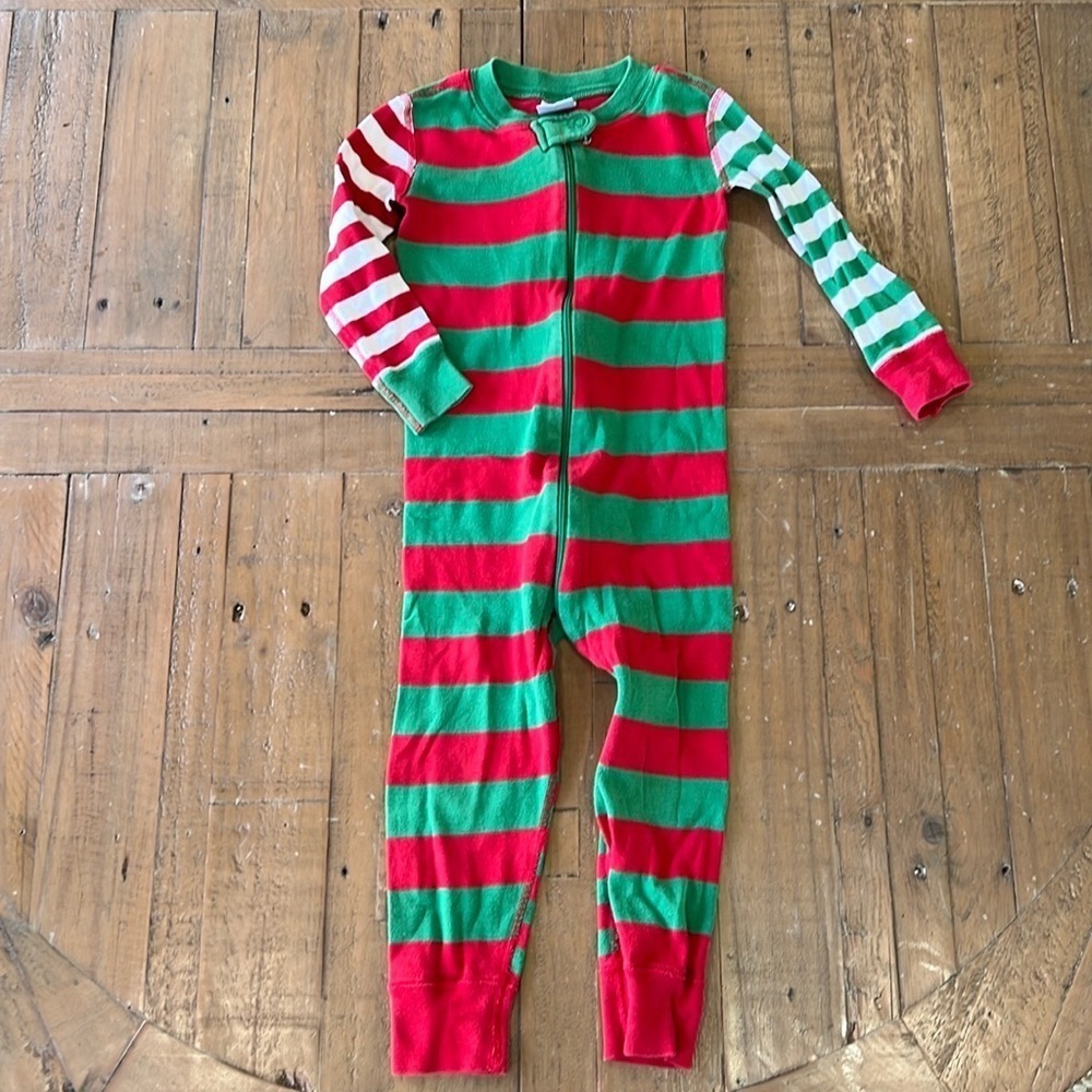 Hanna andersson holiday stripe one piece pajama